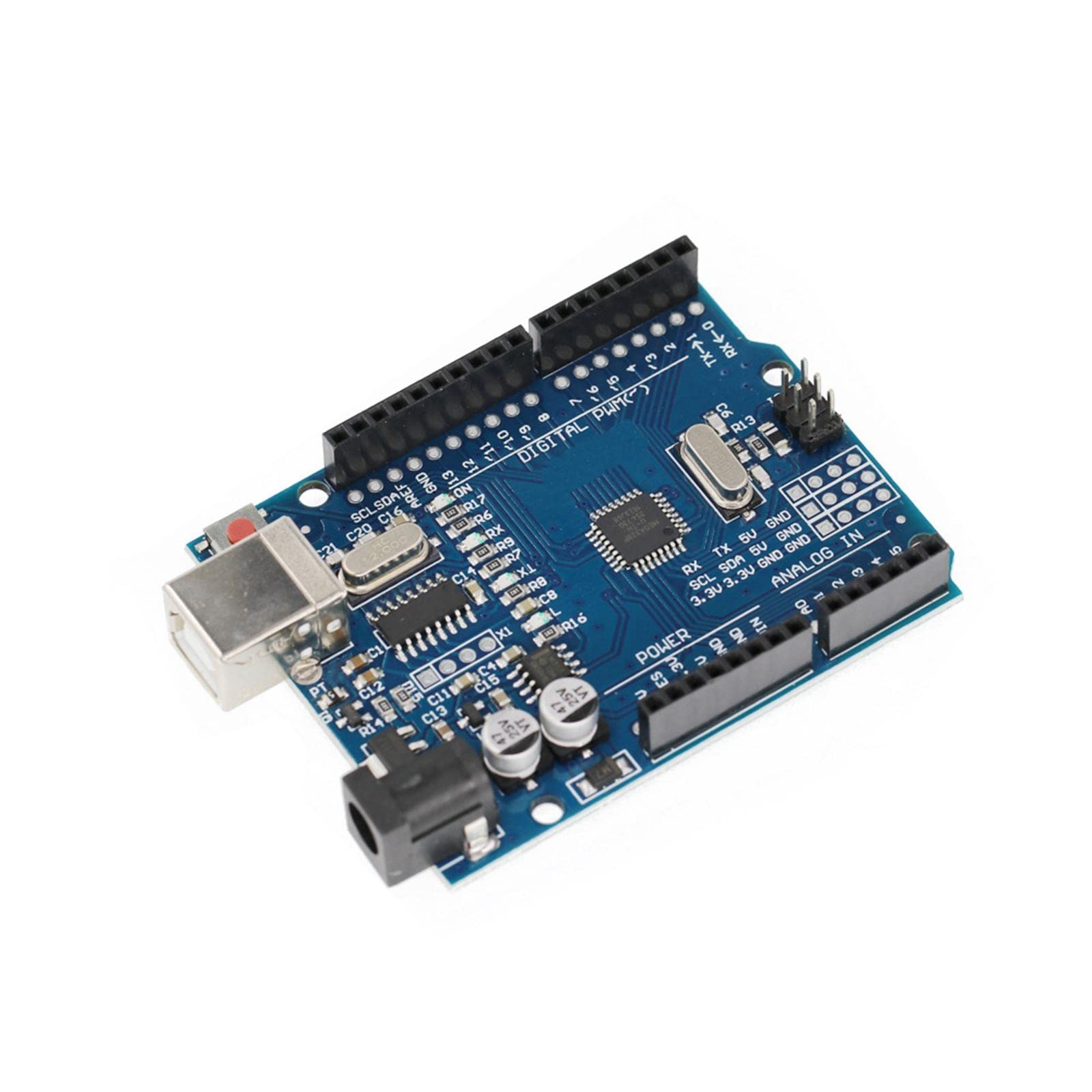 Development Board Replacement Spare Parts, High Performance, Premium with Pin Header Microcontroller Board ATmega328 Chip for Uno R3, Without Cable