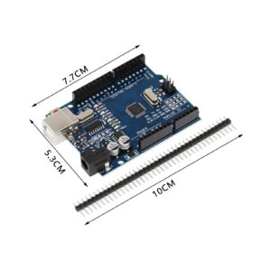 Development Board Replacement Spare Parts, High Performance, Premium with Pin Header Microcontroller Board ATmega328 Chip for Uno R3, Without Cable