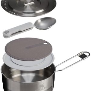 Stanley Wildfare Pro 5-Piece Saucepan Cookset | 2 qt Saucepan with Fold & Lock Handle | Camping Essentials for Your Camp Kitchen