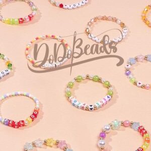 DoDoBeads 1650 Pcs Letter Beads with Extra Vowels and Number Beads- Letter Beads for Bracelet- Bracelet Letter Beads- Letter Beads for Friendship Bracelets