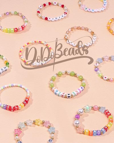 DoDoBeads 1650 Pcs Letter Beads with Extra Vowels and Number Beads- Letter Beads for Bracelet- Bracelet Letter Beads- Letter Beads for Friendship Bracelets