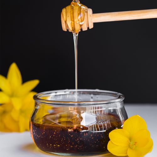 Qianyu 2 Pcs Wooden Honey Mixing Stirrers 6 Inch / 15cm Mini Reusable Wooden Dipper Sticks Server for Honey and Syrup Jar Dispense Drizzle Jam Honey Dippers Spoons Honeycomb Sticks