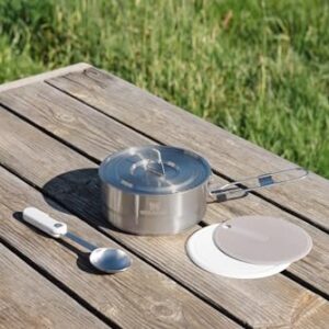 Stanley Wildfare Pro 5-Piece Saucepan Cookset | 2 qt Saucepan with Fold & Lock Handle | Camping Essentials for Your Camp Kitchen