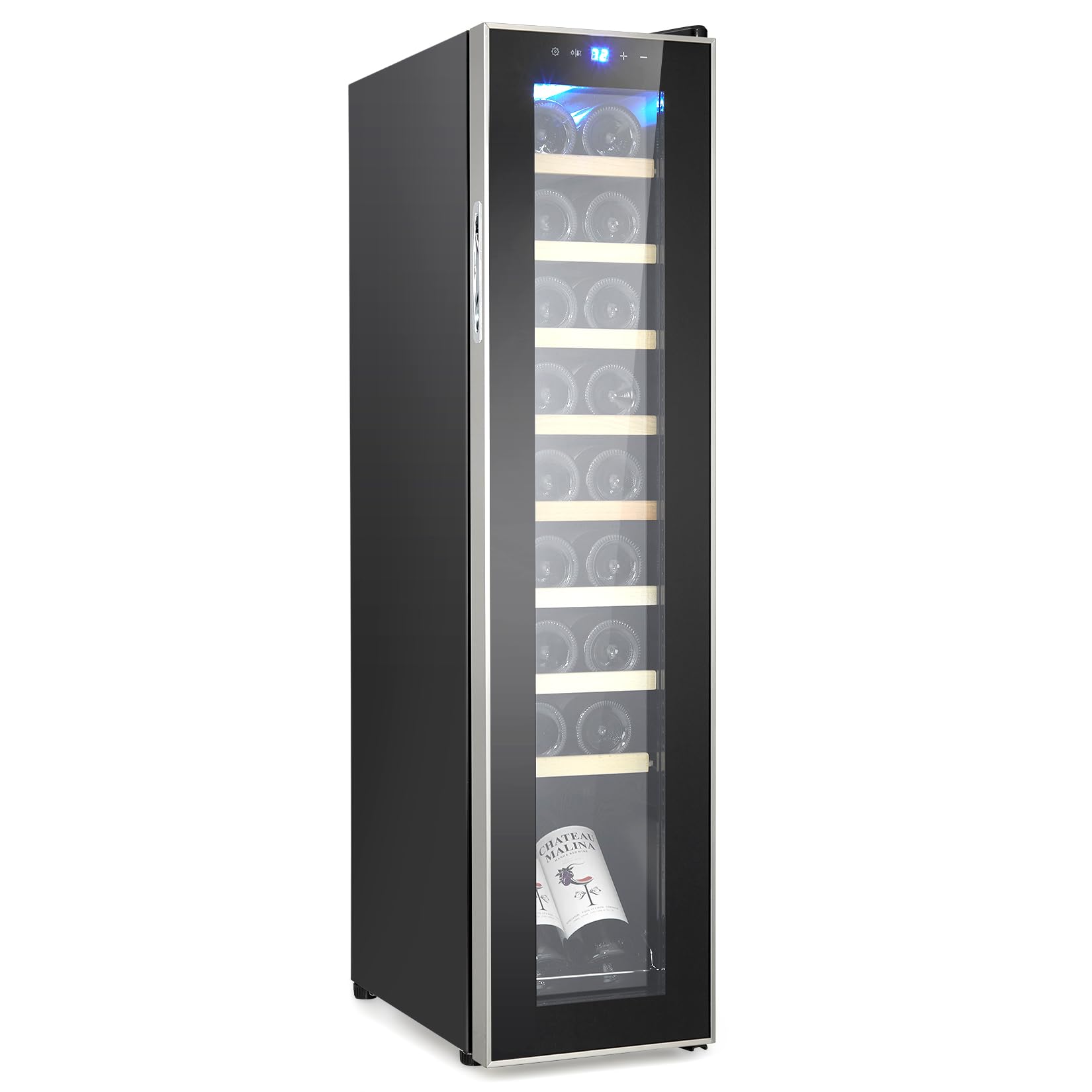 Towallmark 18 Bottle Compressor Wine Cooler, Wine Cellar with Adjustable Temp Control, Freestanding Beverage Refrigerator for Red, White, Champagne, Beer, Soda