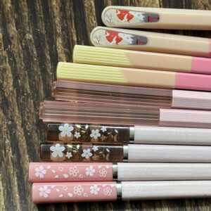 10 Pairs Fiberglass Reusable Chopsticks, Non-Slip,Chopsticks Set for Sushi, Ramen,Dumpling, Asian Cuisine,Noodles, Bento Box,Chinese Japanese Korean Food, Pink+Teal