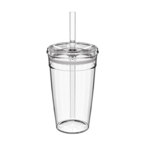 keepcup cold cup - clear ice coffee tumbler with lid and straw - 16oz (454ml)