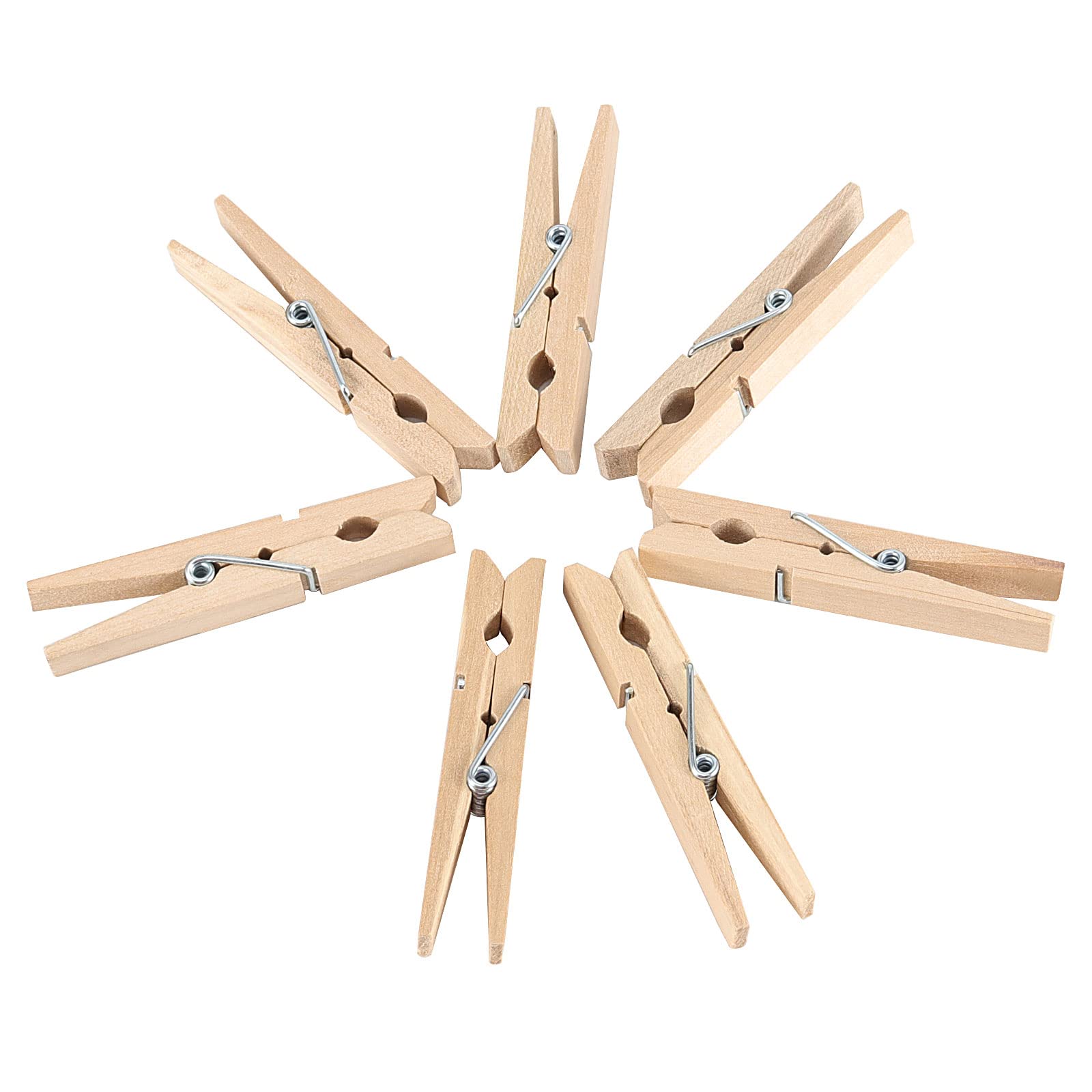 HOIGON 300 Pack 3 Inch Natural Wooden Clothes Pins, Sturdy Large Wooden Clothespins, Wood Clips with Spring, Wood Laundry Pins for Clothing, Craft, Hanging Photo, Clipping Snacks