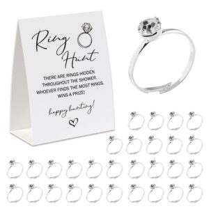 ring hunt game(30 rings with one sign), minimalistic bridal shower game, fun wedding game/engagement party game, bridal shower decorations-rh06