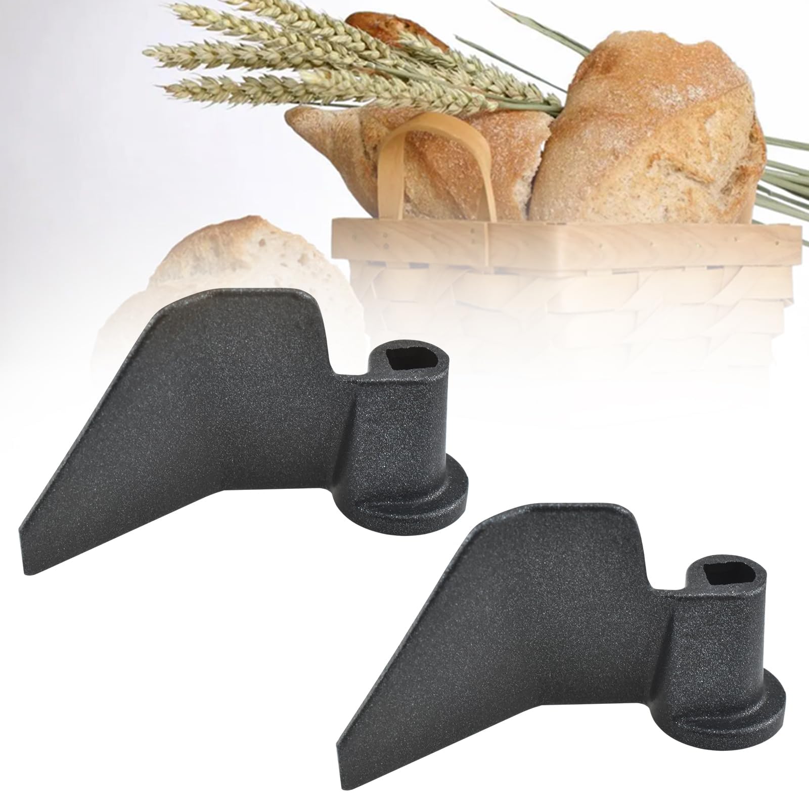 MARRTEUM 2 Pcs Bread Maker Kneading Paddle CBK-110KP, Stainless Steel Bread Machine Paddle Mixing Kneading Blade Replacement for Most Bread Maker (Black)