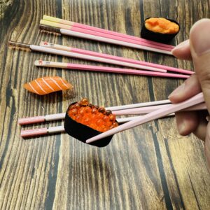 10 Pairs Fiberglass Reusable Chopsticks, Non-Slip,Chopsticks Set for Sushi, Ramen,Dumpling, Asian Cuisine,Noodles, Bento Box,Chinese Japanese Korean Food, Pink+Teal