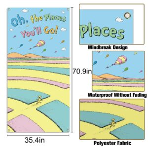 Oh The Places You'll Go Door Cover Graduation Party Decor Front Door Porch Banner Photography Decoration