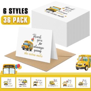 Motiskyy 36 Pack School Bus Driver Thank You Cards Back to School Bus Driver Greeting Cards School Bus Driver Appreciation Gifts Thank You for Keeping Me Safe Bus Driver for Graduation Retirement