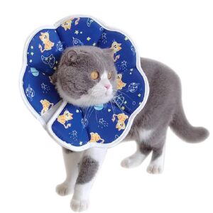 bamy cat recovery collars waterproof pet cone stop licking after surgery kitten elizabethan collar for cats small dogs (blue, s (neck circumference 5.5"-7.1"))