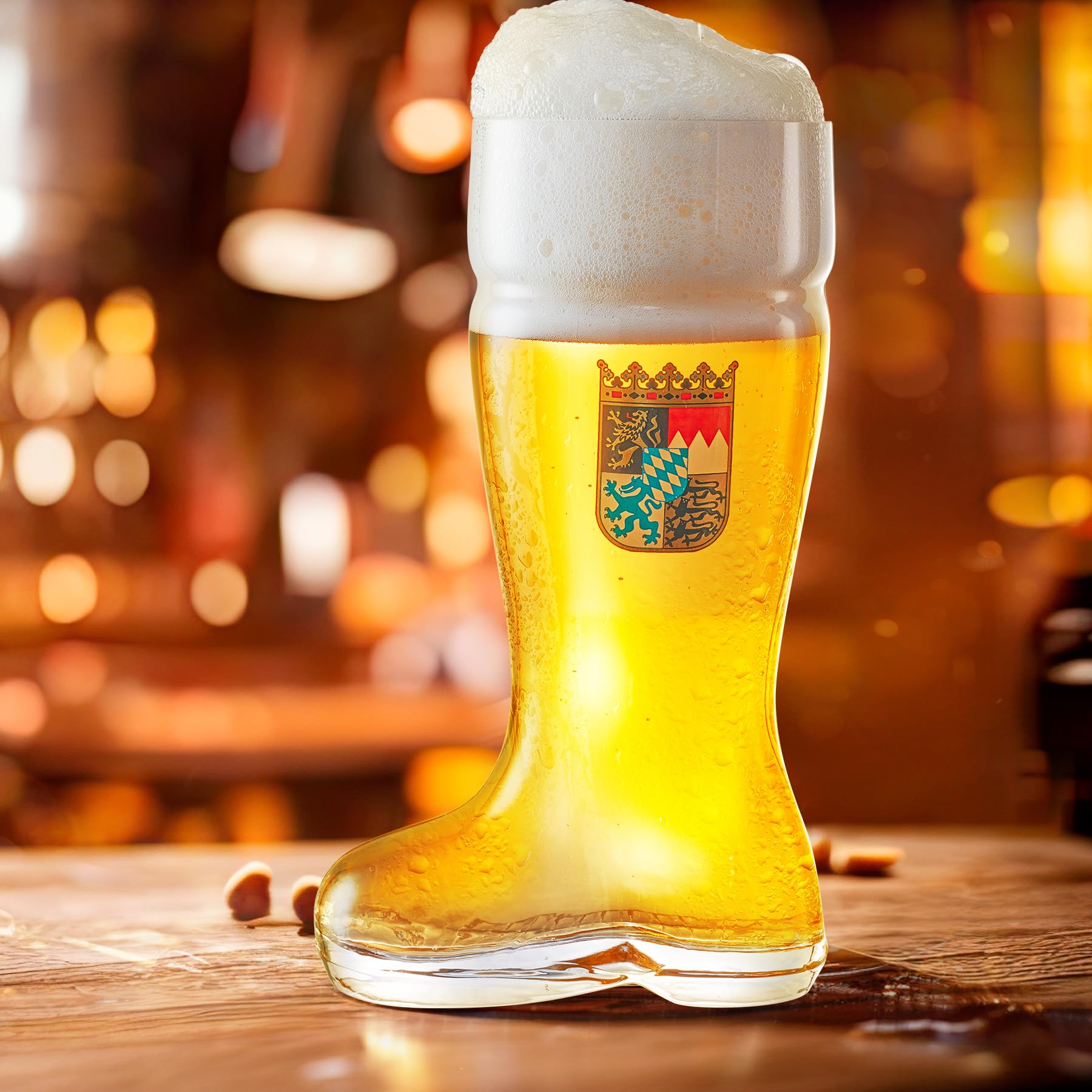 Burns Glass Das Boot Beer Glass for Oktoberfest, 1.35 Liter Large Beer Mug, Funny Restaurants German Stein Beer Glasse Great Bachelor Party Gift, Set of 1