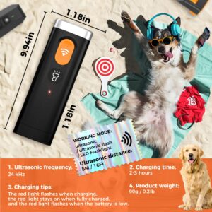 JOLLYJINKS Ultrasonic Dog Bark Deterrent Device for Training and Behavior Aids, Dog Barking Silencer for Indoor and Outdoor, Barks no More Dog Training Device