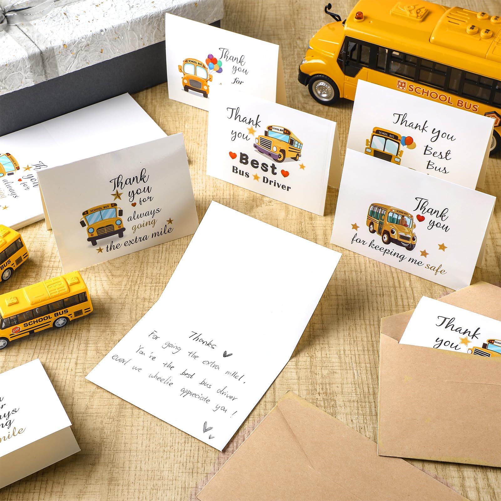 Motiskyy 36 Pack School Bus Driver Thank You Cards Back to School Bus Driver Greeting Cards School Bus Driver Appreciation Gifts Thank You for Keeping Me Safe Bus Driver for Graduation Retirement