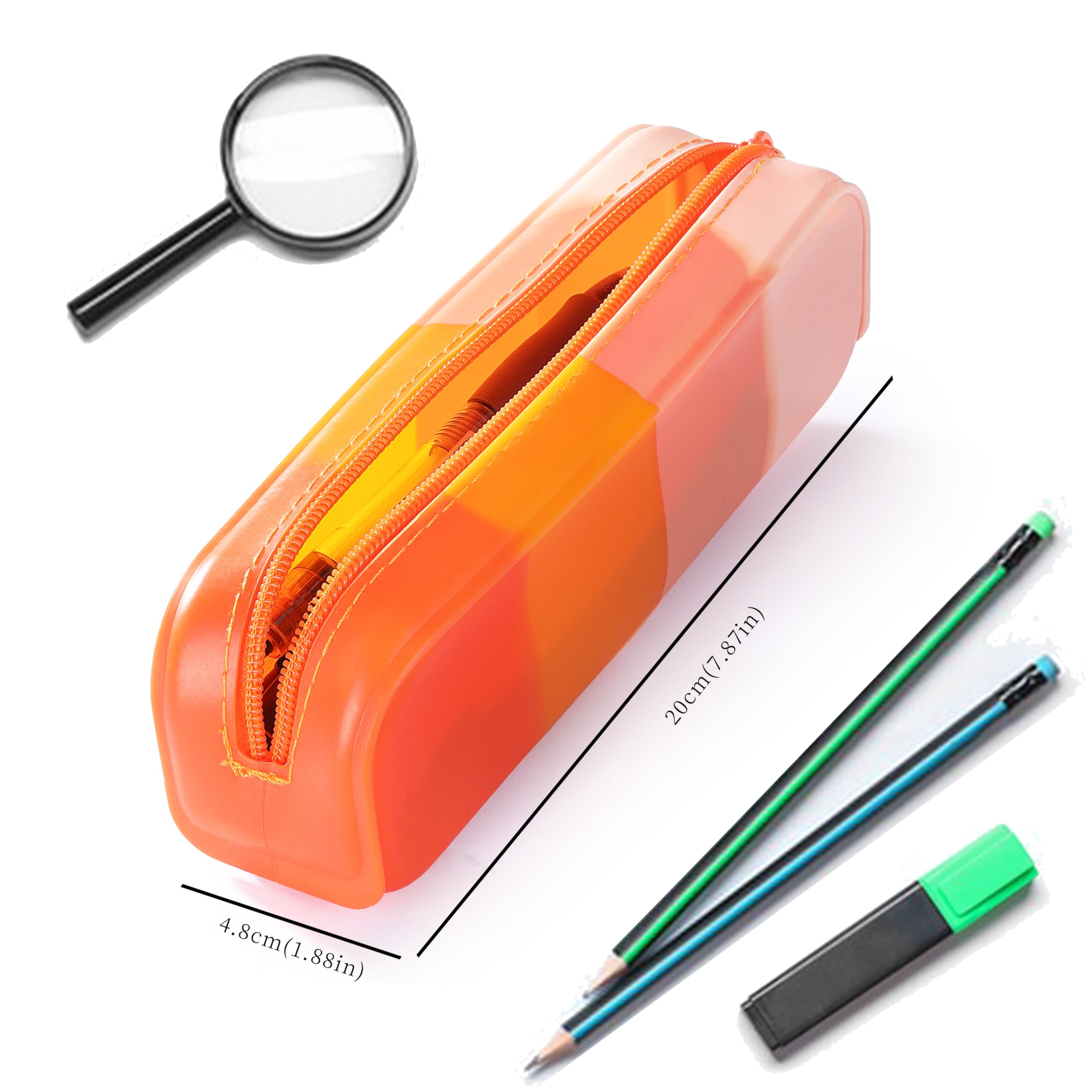 COKUMA Silicone Pencil Case, Pencil Pouch, Stylish Color Cute Aesthetic Pencil Case, Pencil Case Small, Versatile Pencil Bag for Adult Women Men (Stylish Four Color Splicing)