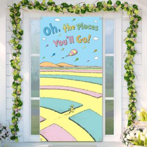 oh the places you'll go door cover graduation party decor front door porch banner photography decoration