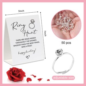 Ring Hunt Game(30 Rings with One Sign), Minimalistic Bridal Shower Game, Fun Wedding Game/Engagement Party Game, Bridal Shower Decorations-RH06