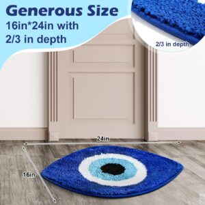 Tinideya 1 Pcs Decorative Fluffy Home Rug Blue Eye Shaggy Living Room Area Rugs 16 x 24 Inch Non Slip Area Rug for Bedroom, Machine Washable