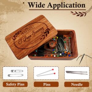 SAVINA Sewing Needle Storage Box - DIY Wooden Sewing Pins Organizer. Perfect For Quilters, Sewers, Tailors (1 Pieces)