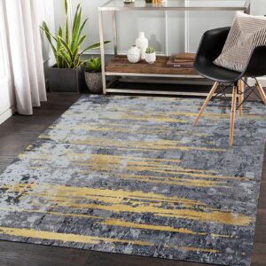 eroyat soft non-slip non-shedding area rug, 5x7ft comfortable washable area rugs,medium sized indoor rugs for small living room, kitchen, bedroom, bathroom, modern home decor rugs,line-golden.