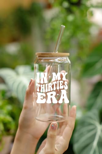 NewEleven 30th Birthday Gifts For Women - 30s Birthday Decorations For Women - 30 Year Old Gifts For Her, Women, Sister, Mom, Daughter, Best Friend - In My Thirties Era Glass - 16 Oz Coffee Glass