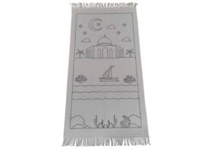 generic diy painting - muslim prayer mat for kids (design 8 (al aqsa mosque)), medium, white