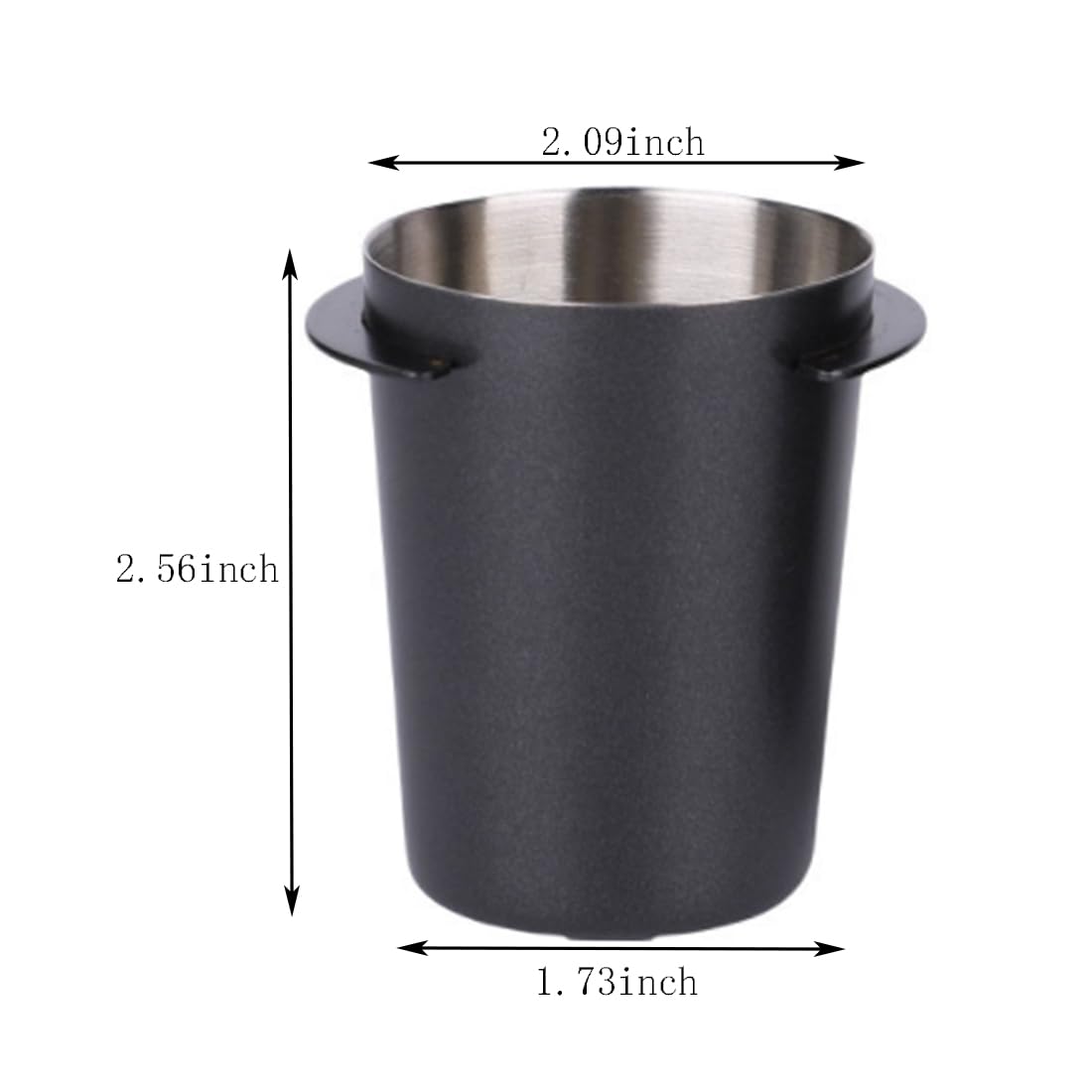 Natrspax Coffee Dosing Cup,Coffee Grinder Powder Cup,Stainless Steel Universal Inverted Coffee Powder Cup For Coffee Tamper Espresso Coffee Machine Tools (Balck, 53mm)