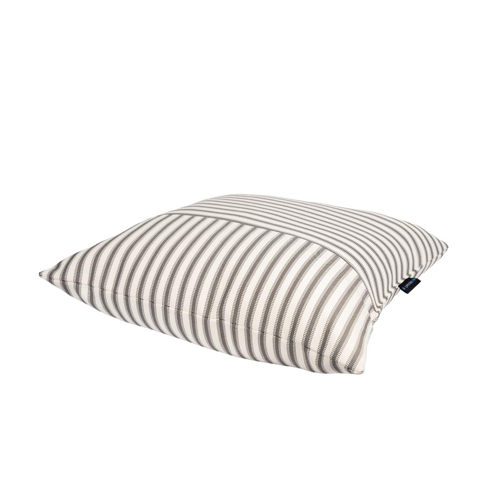 SUPMAISON Pack of 2 Decorative Indoor Outdoor Pillow 18" x 18", (Polyester, Crestwood Stripe Gray)