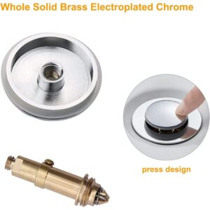 Pop Up Click Clack Plug Pop-up Stopper, Push Sink Drain for Kitchen Bathroom Sink Bath, Solid Brass Chrome Plating, 38 mm pop up Sink Plugs