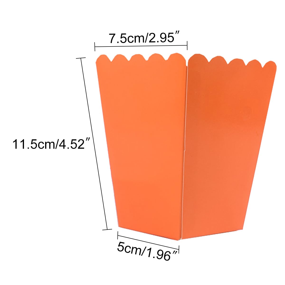 Gumney 12 Pcs Disposable Popcorn Boxes, Kraft Paper Popcorn Box Classic Open-top Popcorn Container for Movie Theater Carnival Birthday Party Supplies,Orange-XS