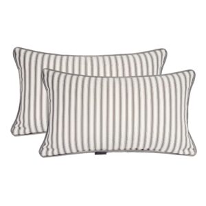 supmaison pack of 2 decorative indoor outdoor outdoor pillow 20" x 12", (polyester, crestwood stripe gray)