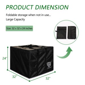 RUMIDOPH Outdoor Cushion Storage Bag Waterproof Square Large Patio Storage Bags with Zipper for Outdoor Furniture Cushion, 32 x32 x24IN