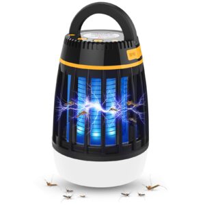 mosquito killer, 3 in 1 bug zapper,waterproof insect fly trap for outdoor & indoor,led lantern, emergency power supply 2000mah for home, camping, gnats, backyard, patio, black, ch16-130