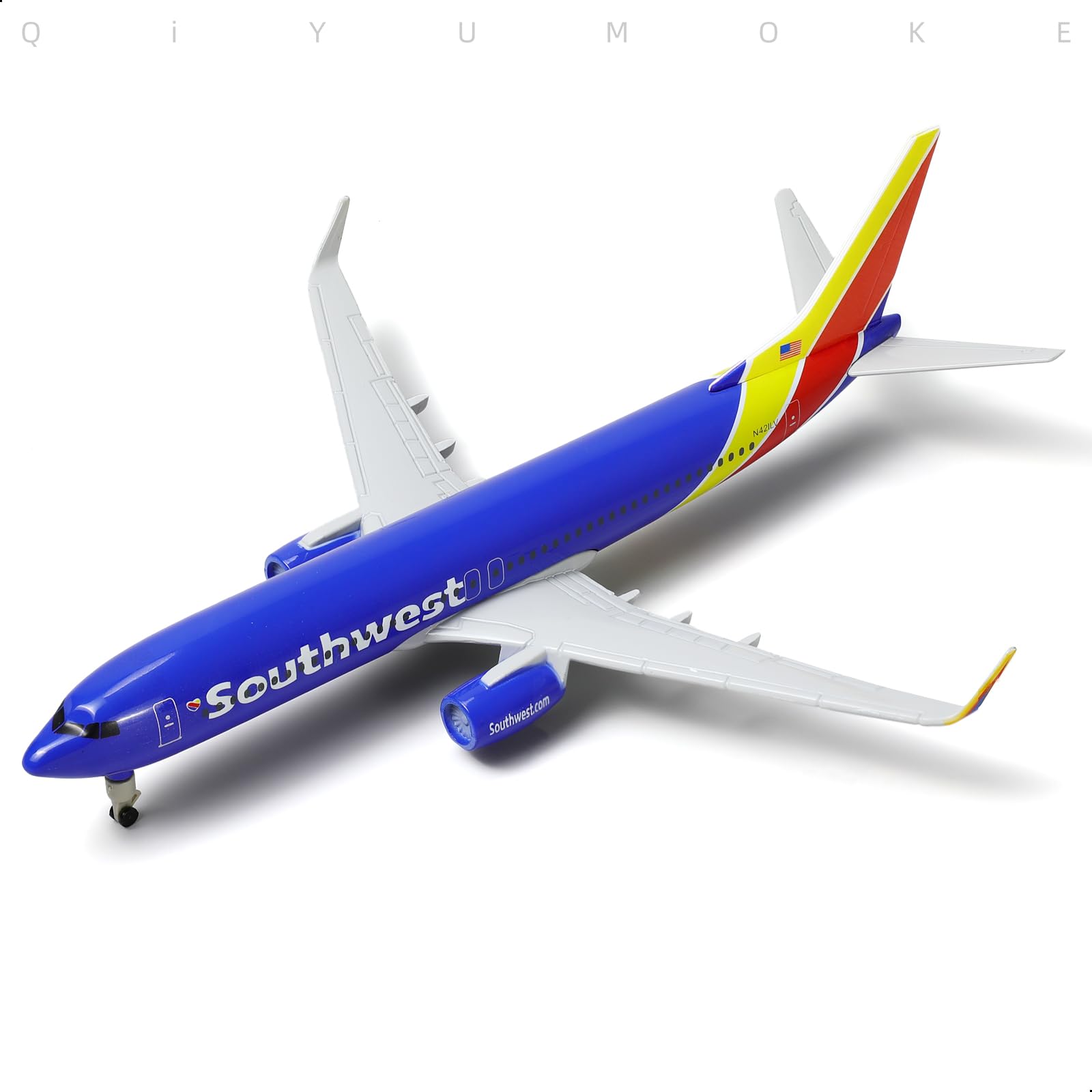 QIYUMOKE 1/300 737 Die-cast Metal Airplane Model -Southwest Boeing 737 Airplane Model for Adult -Model Plane with Stand (8.3 inches Long) Aviation Enthusiasts Gifts, Desktop Display Decorations