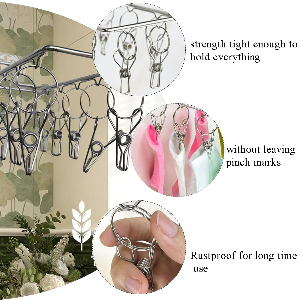 OULIGET Wall Hanging Folding Socks Clip, Bathroom Balcony Folding Clothes Hanger,Sock Hanger for Drying Towel Bra Underwear Sock Clip,10 Clips (10)