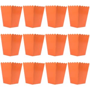 gumney 12 pcs disposable popcorn boxes, kraft paper popcorn box classic open-top popcorn container for movie theater carnival birthday party supplies,orange-xs