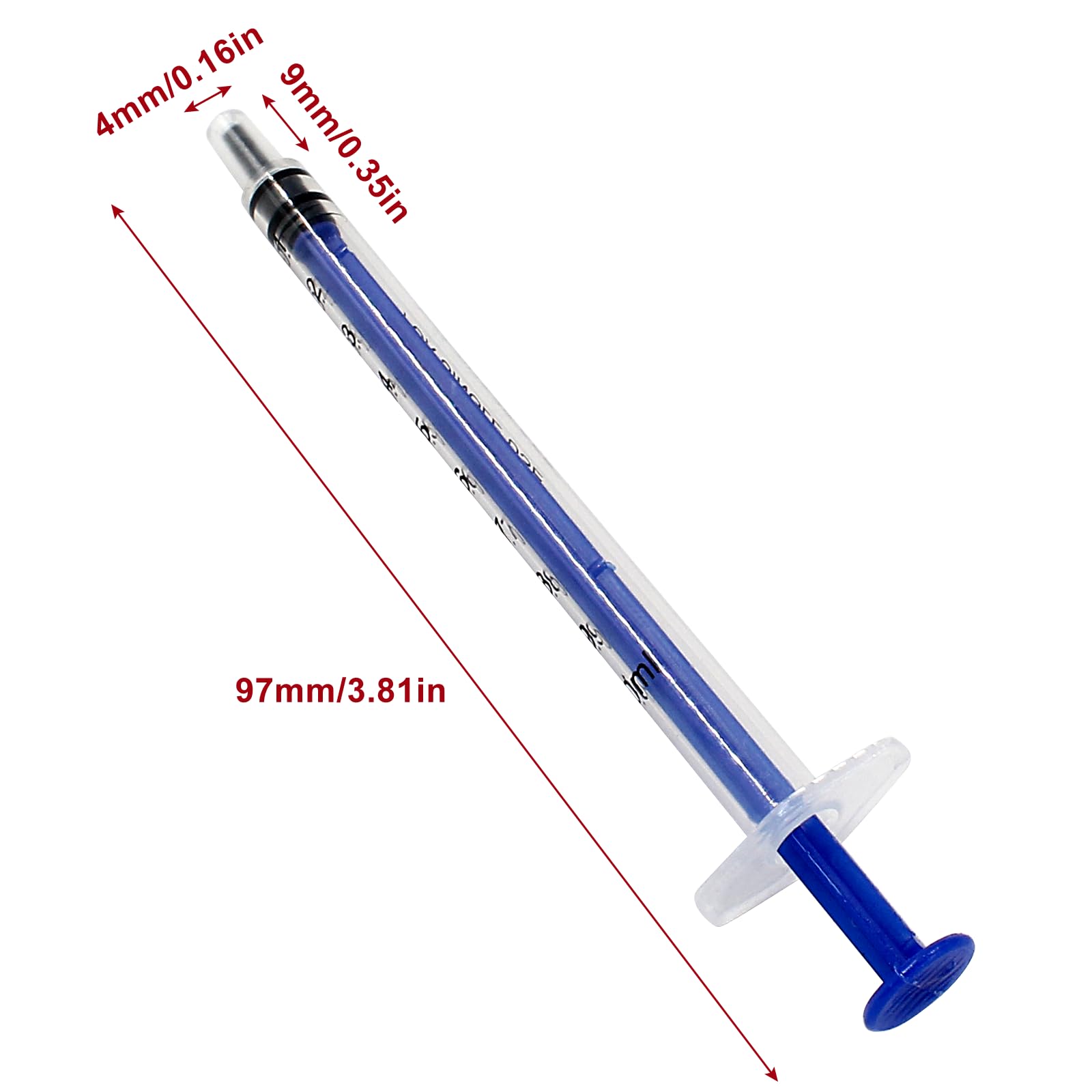 Waziaqoc 20Pcs 1ml/cc Plastic Syringe, No Needle Individually Packge, Catheter Sealed with Measurement for Scientific Labs, Feeding Pets, Oil or Glue Applicator