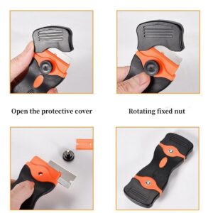 4Pack Plastic Scraper Multi-Function Scraper Cleaning Tool 20PCS Blades, Easy to Clean Small and Narrow Spaces and Gaps, Perfect for Removing Labels, Oil Stains, Food, Caulk, Adhesives, Dirt and More