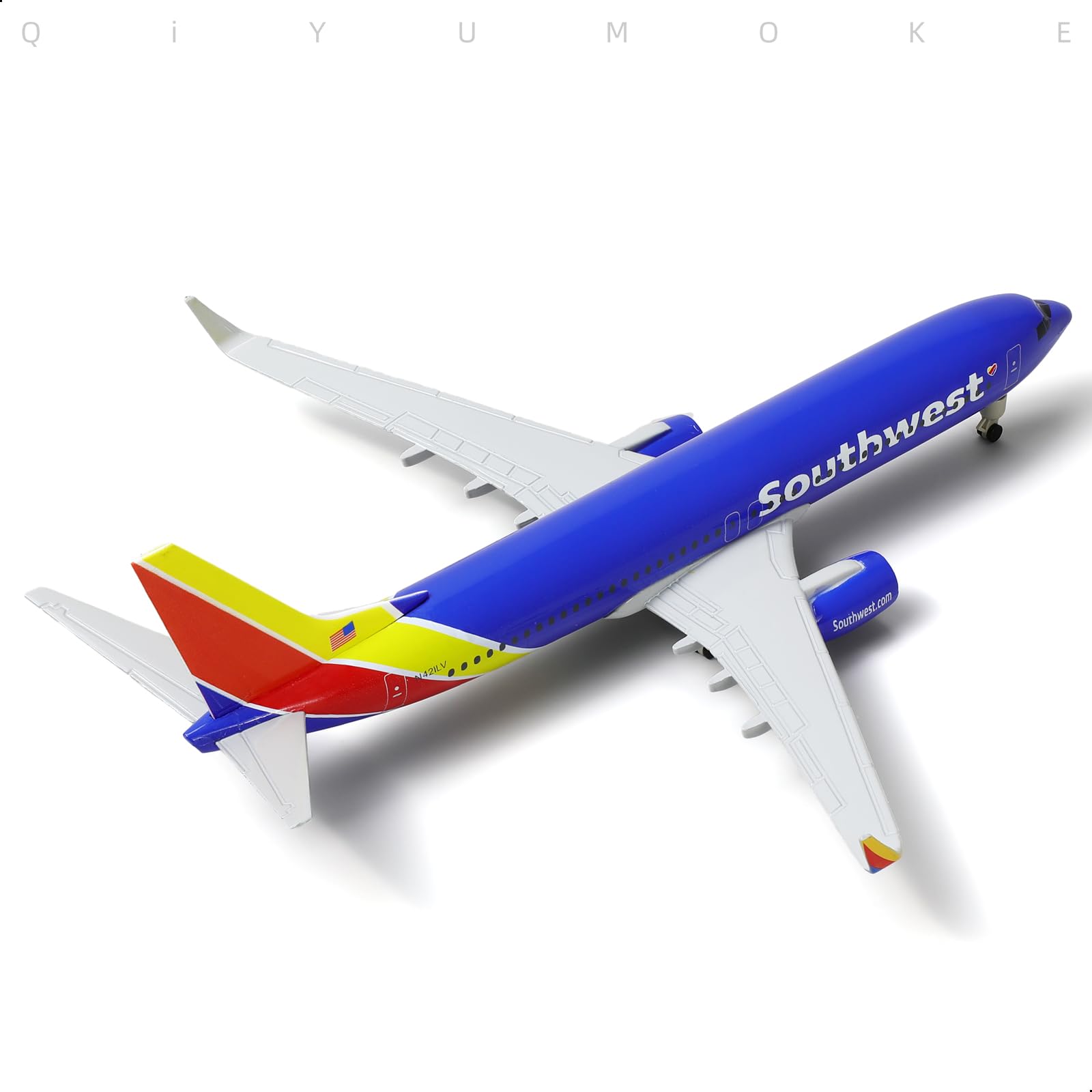 QIYUMOKE 1/300 737 Die-cast Metal Airplane Model -Southwest Boeing 737 Airplane Model for Adult -Model Plane with Stand (8.3 inches Long) Aviation Enthusiasts Gifts, Desktop Display Decorations