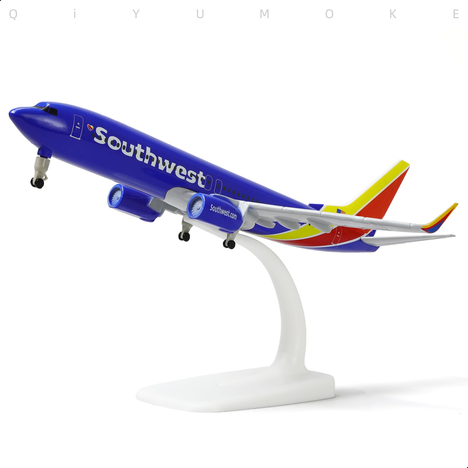 QIYUMOKE 1/300 737 Die-cast Metal Airplane Model -Southwest Boeing 737 Airplane Model for Adult -Model Plane with Stand (8.3 inches Long) Aviation Enthusiasts Gifts, Desktop Display Decorations