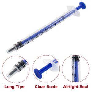 Waziaqoc 20Pcs 1ml/cc Plastic Syringe, No Needle Individually Packge, Catheter Sealed with Measurement for Scientific Labs, Feeding Pets, Oil or Glue Applicator