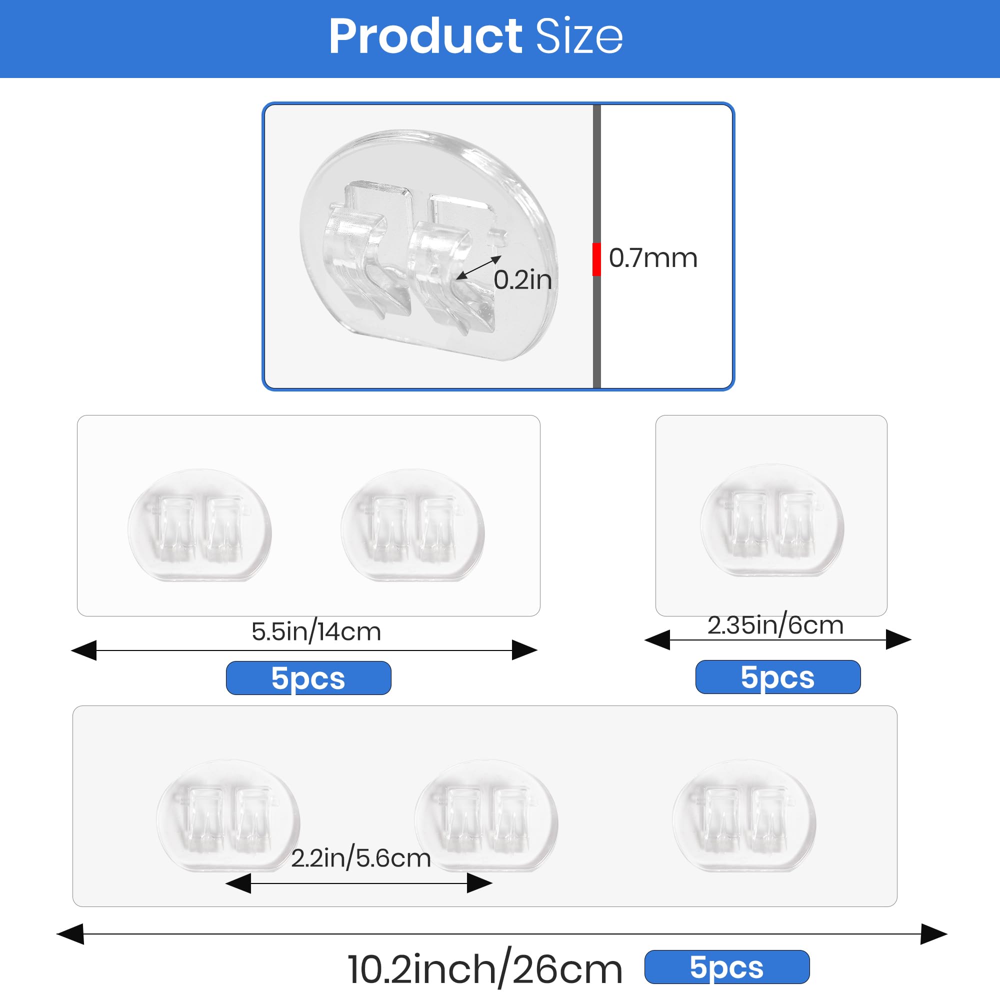 ATUERAY 15 Pack Shower Caddy Adhesive Replacement, Clear Sticky Replacement Hook for Corner Shower Shelf Adhesive No Drilling, Strong Sticker Hooks for Shower Caddy, Soap Holder, and Kitchen Racks