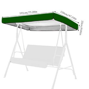 Swing Canopy Replacement, 75x47inch Waterproof Patio Swing Canopy Replacement, Replacement for patio swings with canopy(Green)