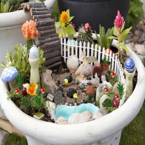 Fairy Garden Accessories, 28Pcs, Miniature Garden Set, Tiny Resin Animal, Miniature Garden Figurines with Moss for DIY Craft, Desktop Decoration