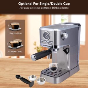 GOTMORE Espresso Machine with Milk Frother, Espresso Machine for Latte Cappuccino, Stainless Steel Professional Compact Espresso Coffee Machines, 33oz Removable Water Tank Coffee Espresso Maker