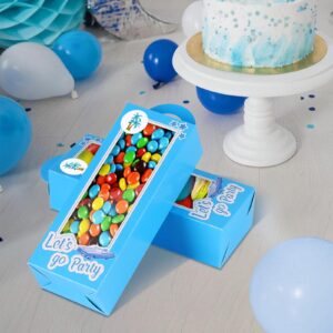 EGEN 12PCS Party Favor Boxes Goodie Bags Party Favors Bag Treat Boxes Gift Boxes Birthday Candy Bags Birthday Party Treat Boxes Bridal Shower Supplies Party Decorations (Blue 12 Pack)