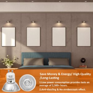 iMama Dimmable GU10 Halogen Bulbs 50W 120V, 6-Pack MR16 Glass Covered Warm White Light Bulbs for Track & Recessed Lighting, Long Lasting Lifespan, Ideal for Candle Warmer Lamps