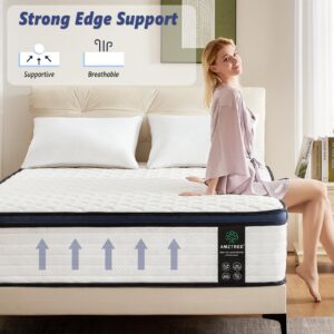 King Size Mattress,12 Inch Hybrid Mattress in a Box with Gel Memory Foam, Individually Wrapped Pocket Coils Spring, Pressure Relief & Edge Support, CertiPUR-US Certified,Medium Firm